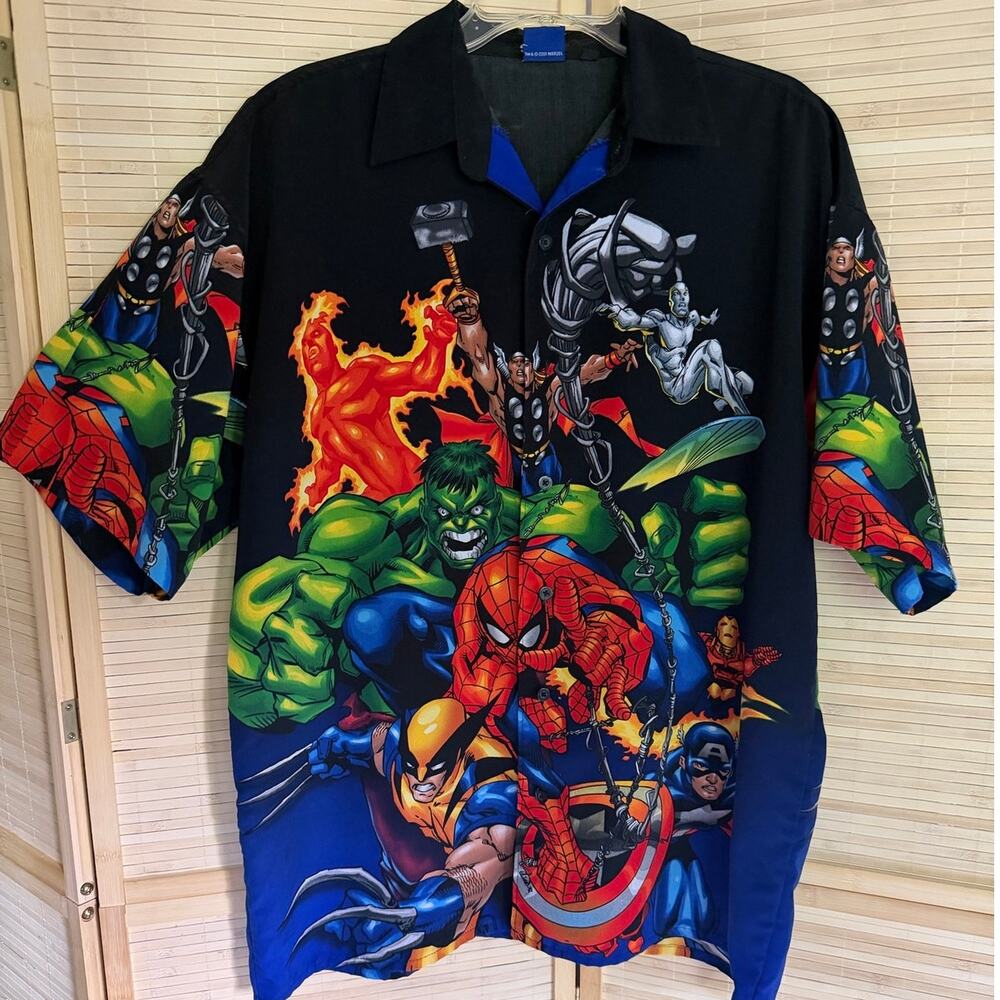 Vintage Y2K Changes Marvel Button Down 2001 Large